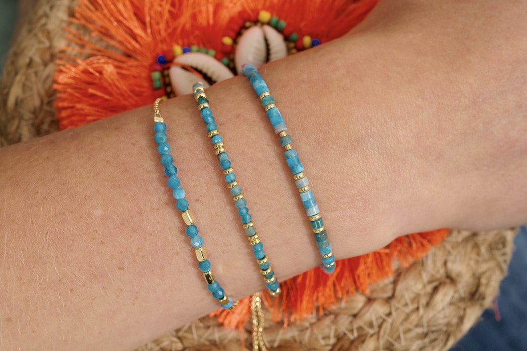 Gili Apatite & Gold Bracelet Stack