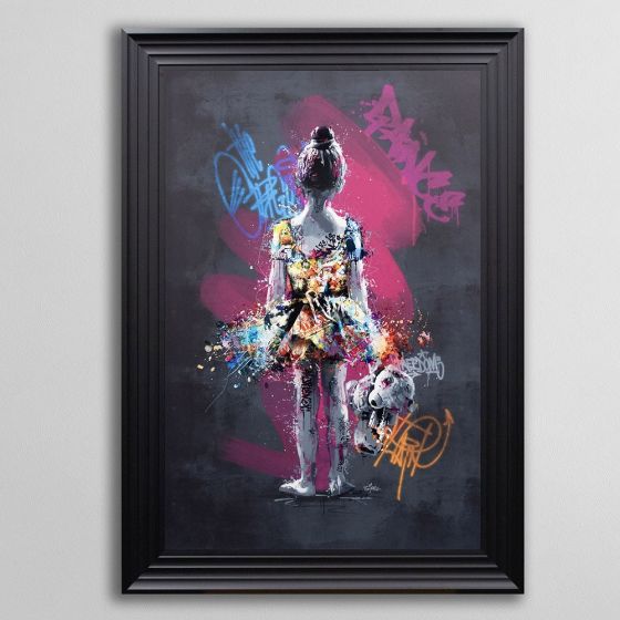 Acre & Artisan Graffiti Framed Art Girl With Bear