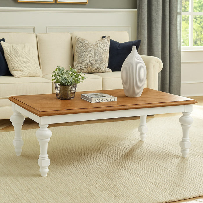Gloucester French Contemporary Coffee Table With Parquet Top