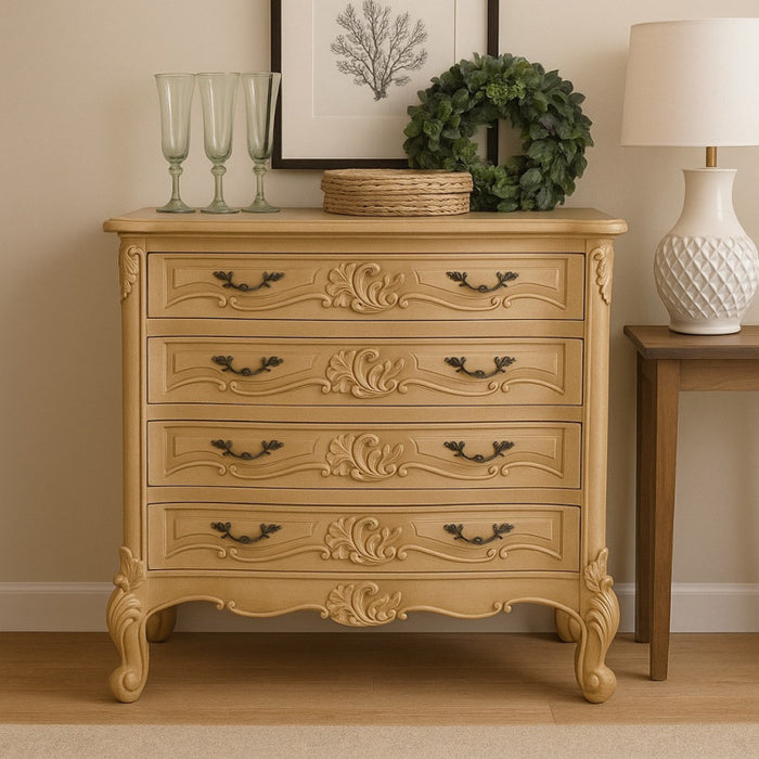 Gold French Rococo Chest of Drawers