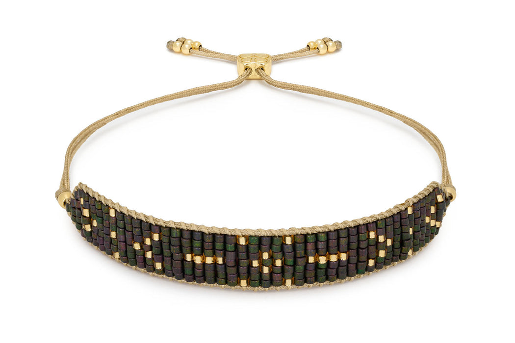 Ishihama Black Rutilated Quartz Gold Stacking Bracelet