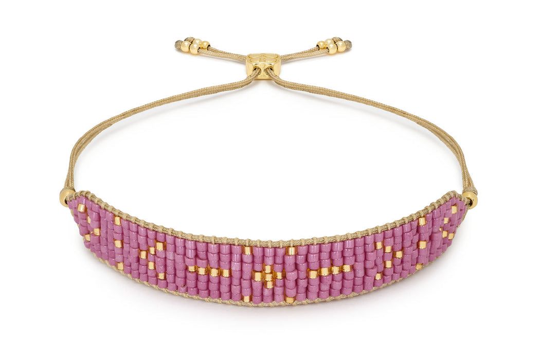 Grace Gold & Pink Beaded Friendship Bracelet