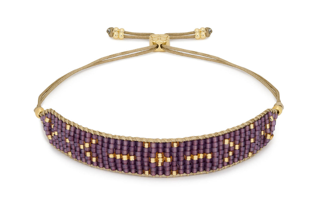 Choco Gold, Tourmaline, and Amethyst Beaded Bracelet Stack
