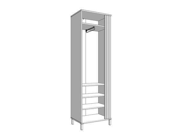 Cashmere & Artisan Oak Effect Slim Narrow Wardrobe