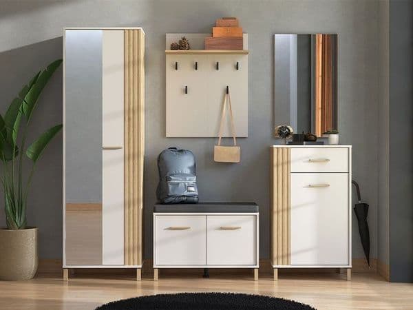Cashmere & Artisan Oak Effect Slim Narrow Wardrobe
