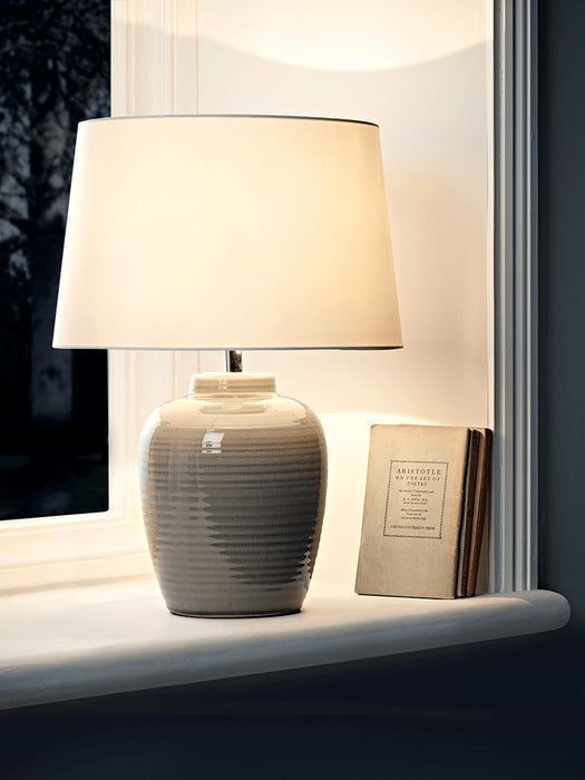 Grey Barrel Glazed Table Lamp