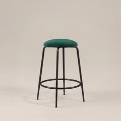 Regent Kitchen Stool | Teal Sustainable Velvet & Black