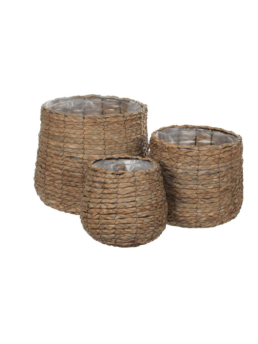 Three Seagrass Basket Planters