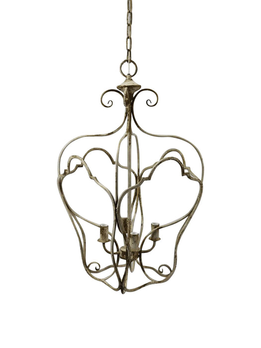 Aged Metal Caged Chandelier