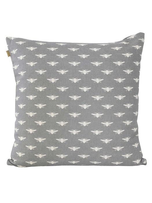 Bumble Bee Print Cushion - Grey