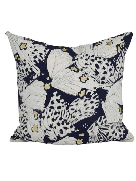 Butterfly Print Cushion - Navy