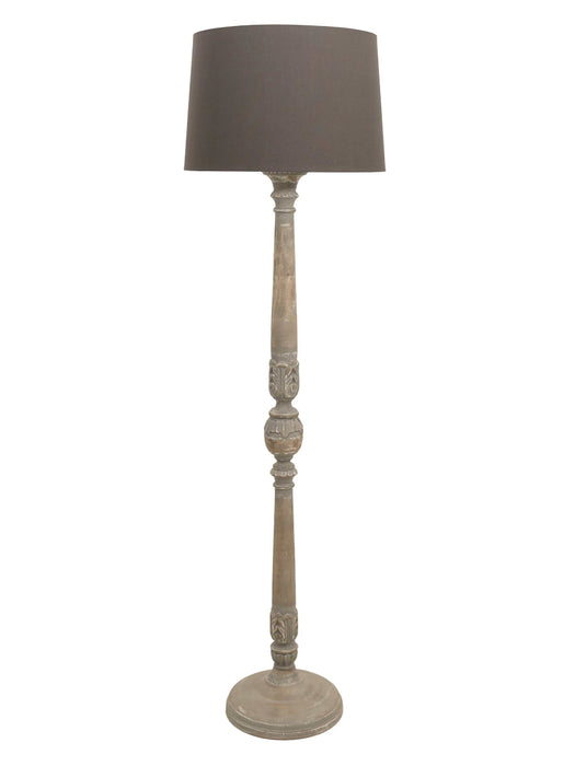 Elegant Grey Wooden Floor Lamp