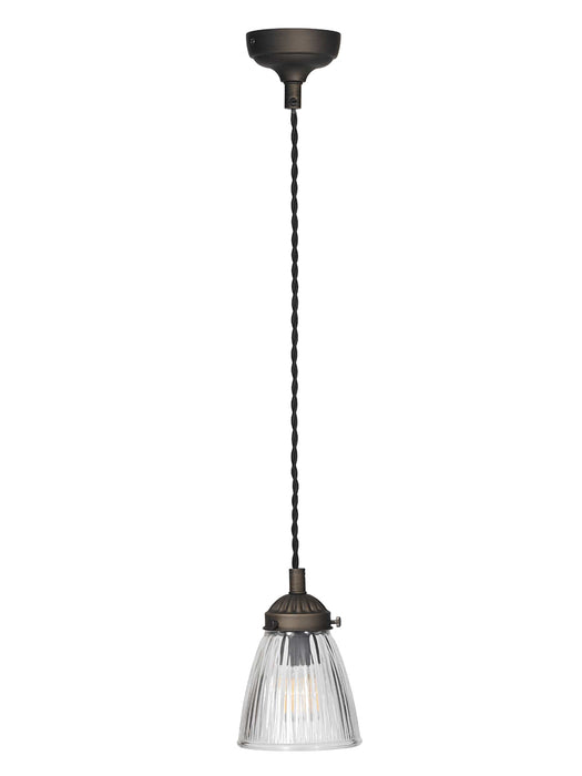 Aged Bronze Fluted Pendant - Small