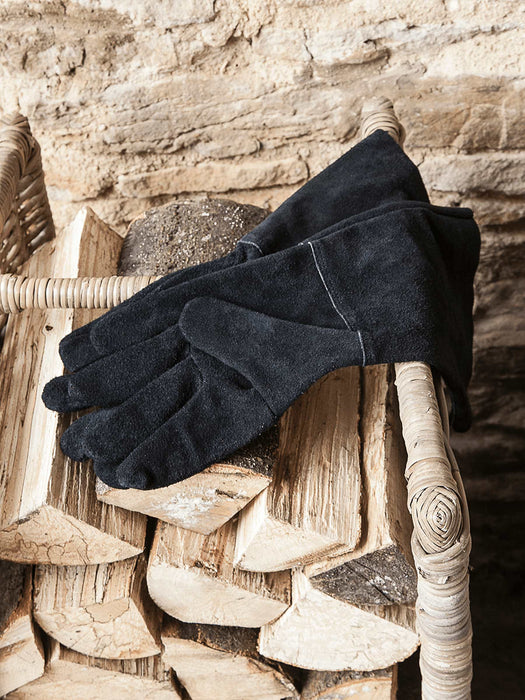 Suede Fire Gloves - Black
