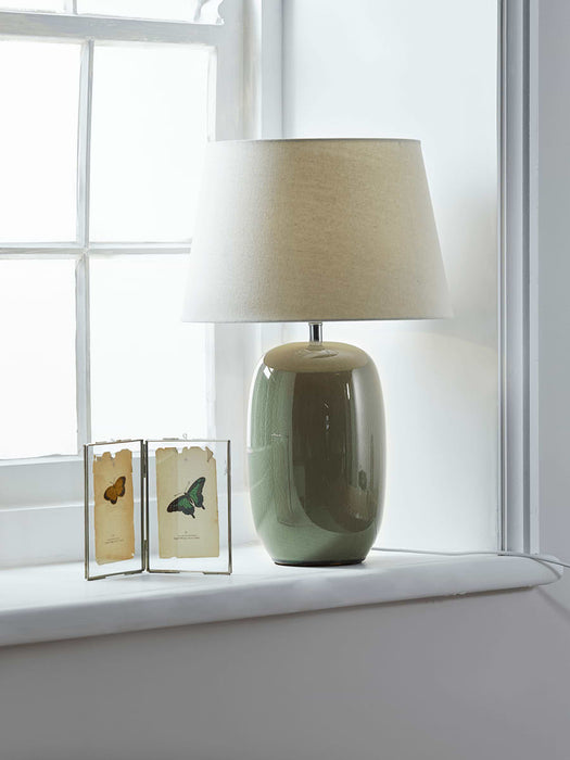 Green Crackle Glaze Table Lamp