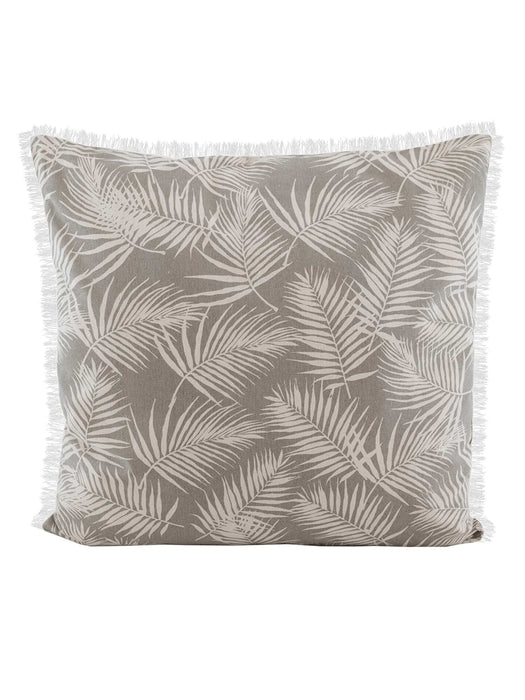 Palm Print Cushion - Grey