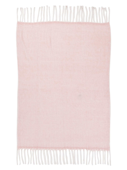 Soft Fringed Throw - Blush