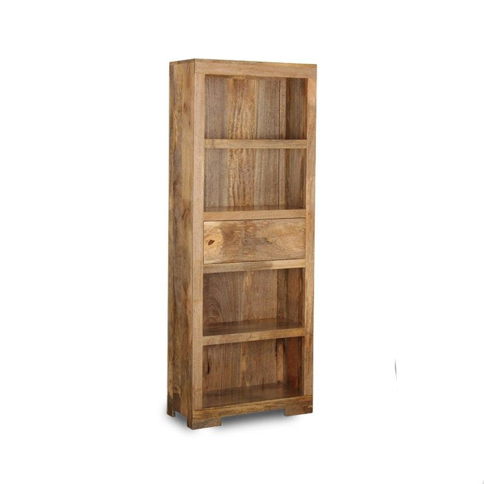 Light Mango Wood 65cm 1 Drawer Bookcase - In Stock