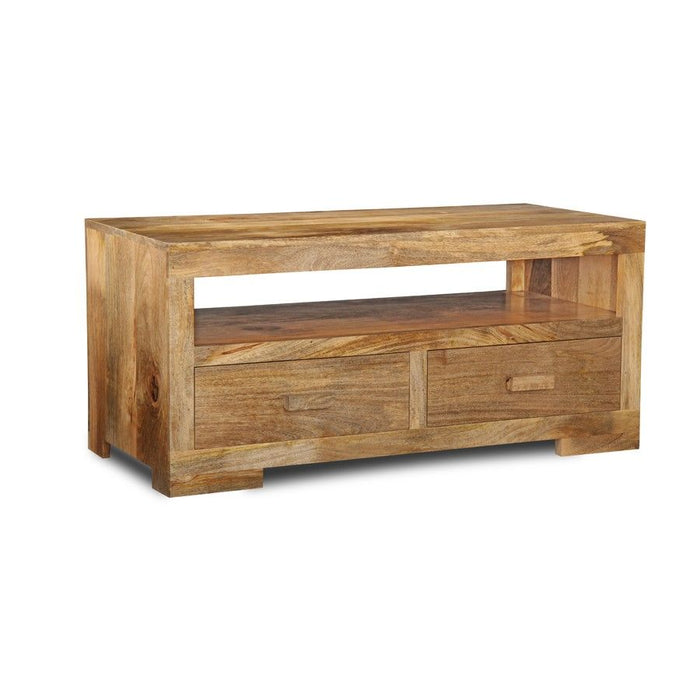 Ex Display Light Mango Wood 110cm 4 Drawer Coffee Table - One Avaliable