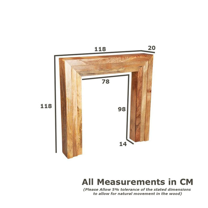 Mango Wood Walnut 118cm Fire Surround - Due 16th September