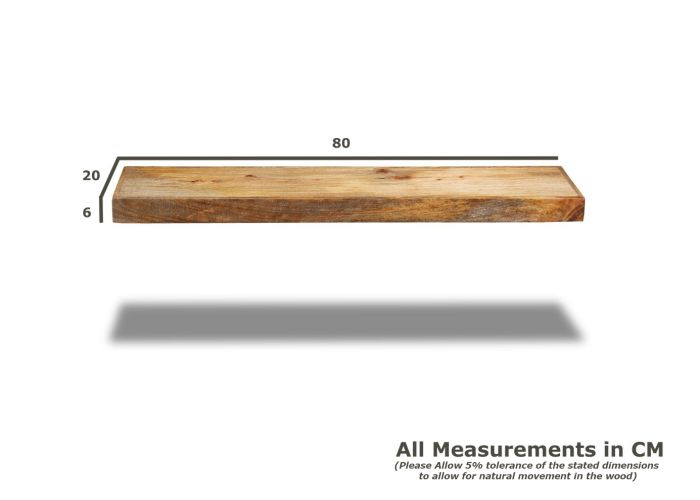 Acre & Artisan Mango Medium Floating Shelf 1 (80cm)