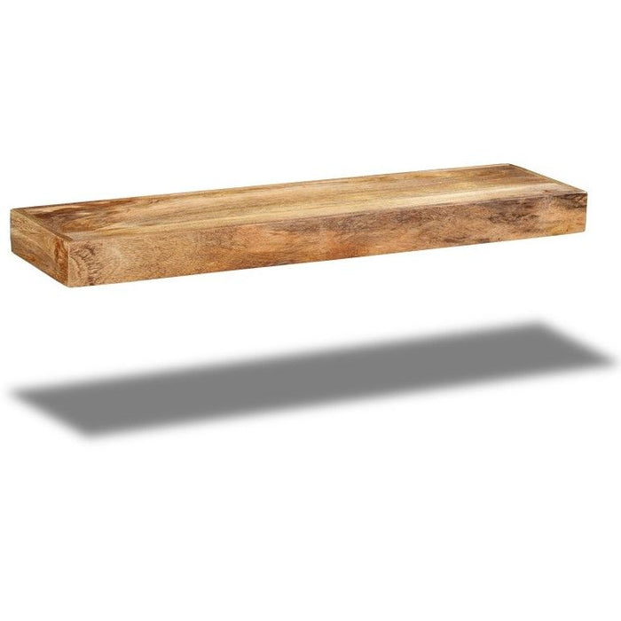 Light Mango Wood 80cm Floating Shelf - In stock
