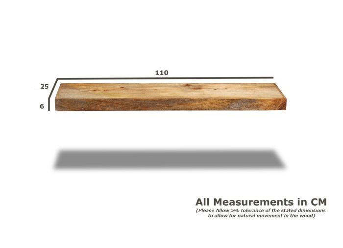 Acre & Artisan Mango Wood Large Floating Shelf 1 (110cm)