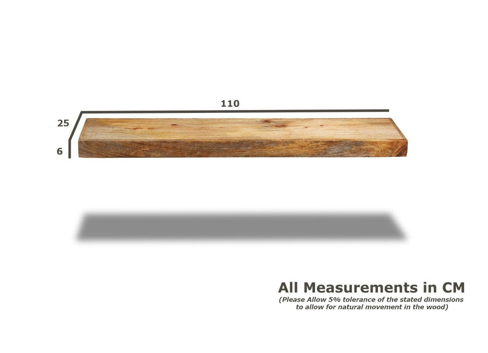 Mango Wood 110cm Floating Shelf - In Stock