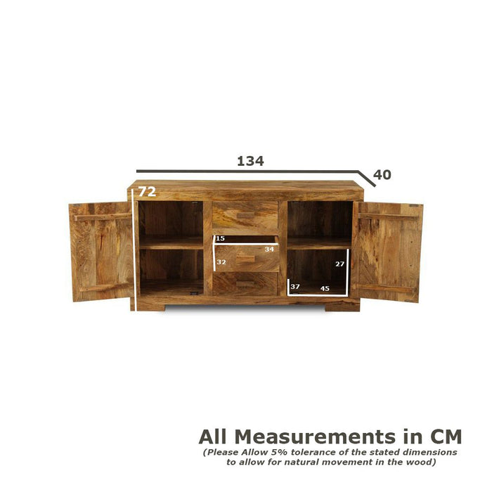 Mango Wood Walnut 134cm Sideboard - Due 7th September
