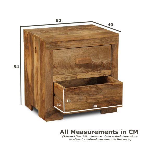 Acre & Artisan Light Mango 2 Drawer Small Chest (52cm)
