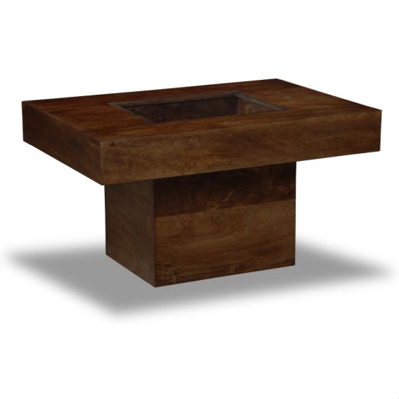 Acre & Artisan Mango Small Glass Topped Coffee Table 1 (85cm)
