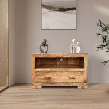 Light Mango Wood 85cm TV Unit