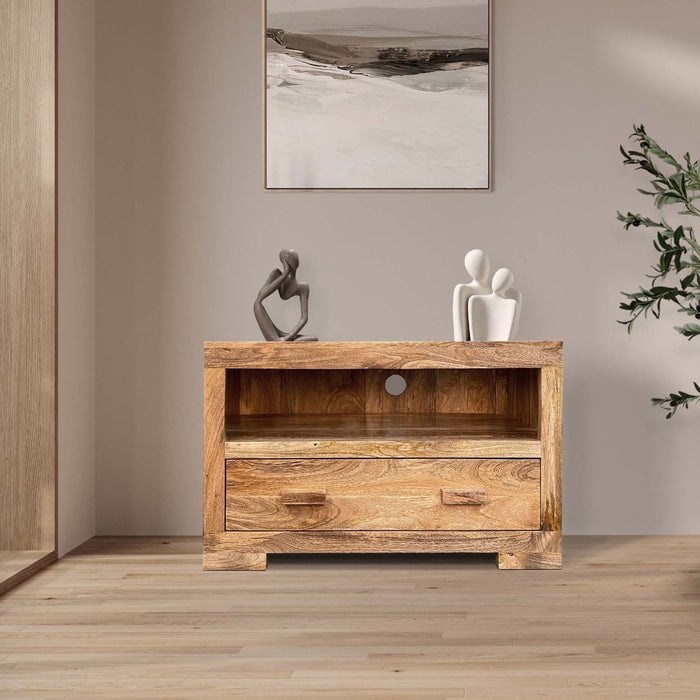 Light Mango Wood 85cm TV Unit - Due 15th November