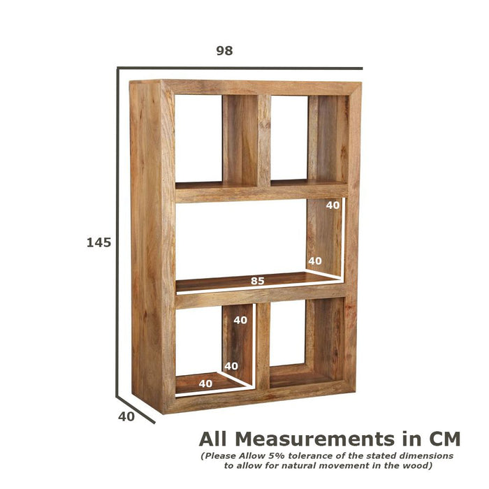 Mango Wood 98cm Open Bookcase - Last one Remaining
