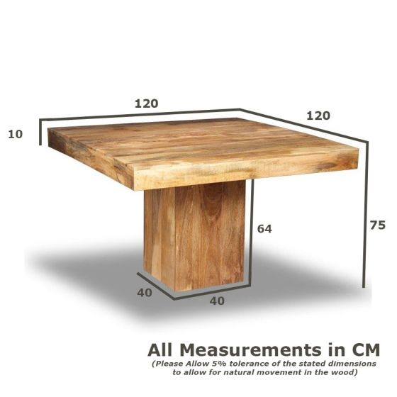 Acre & Artisan Light Mango Wood 120Cm Cube Dining Table