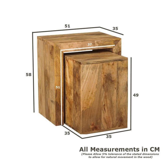 Mango Wood Cube Nest - In Stock
