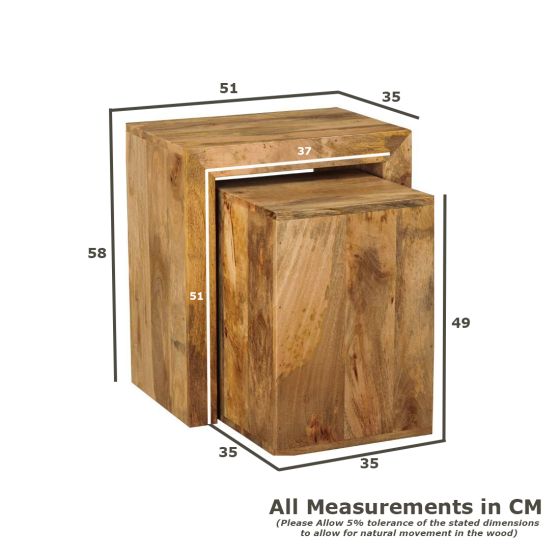 Acre & Artisan Mango Wood Cube Nest 2