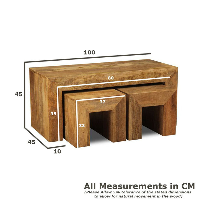 Light Mango Wood 100cm Long John - In Stock