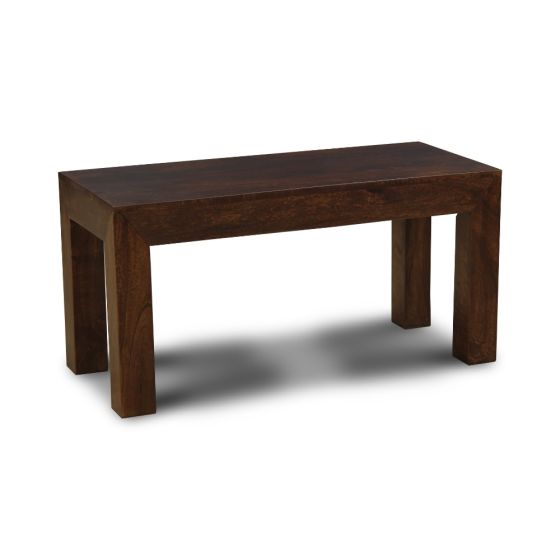 Acre & Artisan Mango Wood 90Cm Cube Dining Table 2 Small Benches