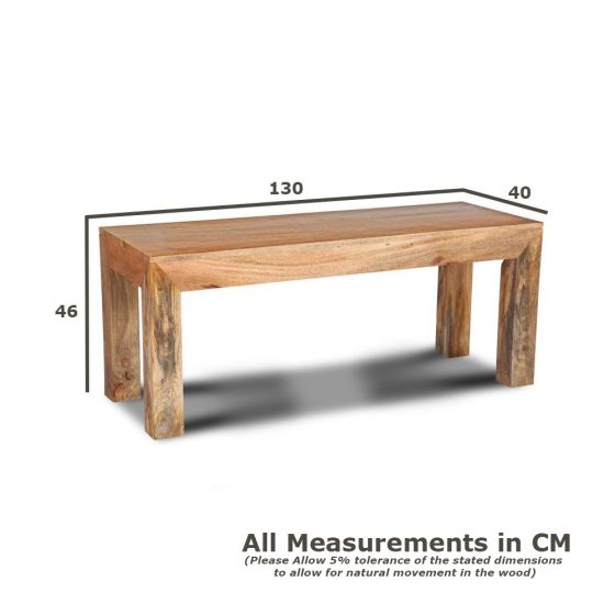 Acre & Artisan Light Mango Wood Medium Bench (130cm)