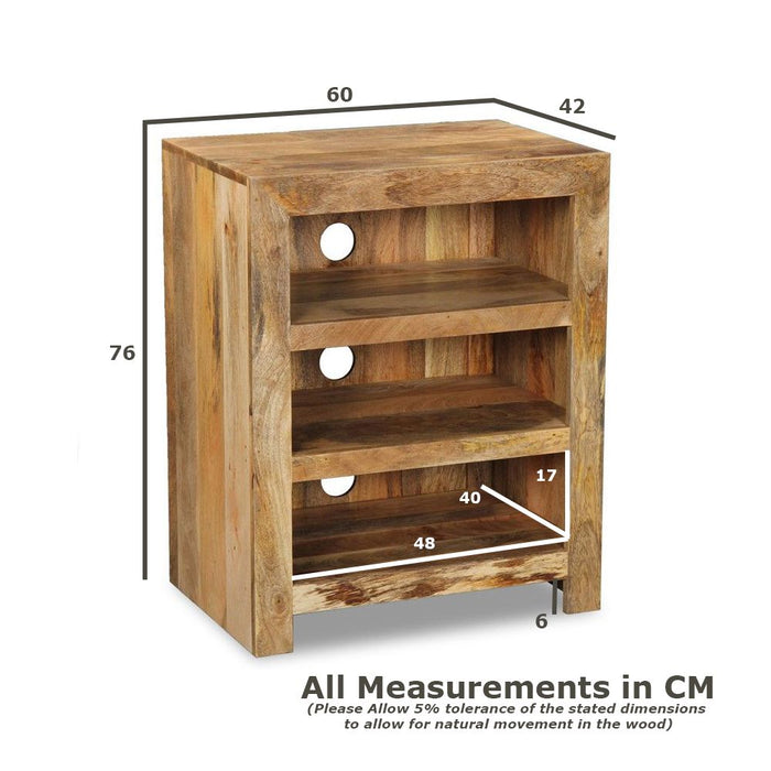 Light Mango Wood 60cm Hi-Fi Unit - In stock