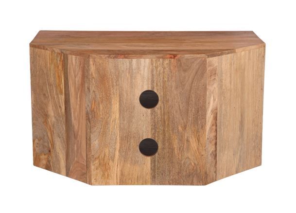 Light Mango Wood 100cm Corner TV Stand - In Stock