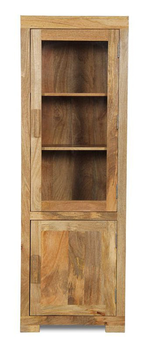 Light Mango Wood 59cm Display Cabinet - In Stock