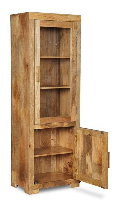 Light Mango Wood 59cm Display Cabinet - In Stock