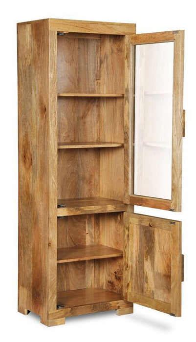 Light Mango Wood 59cm Display Cabinet - In Stock
