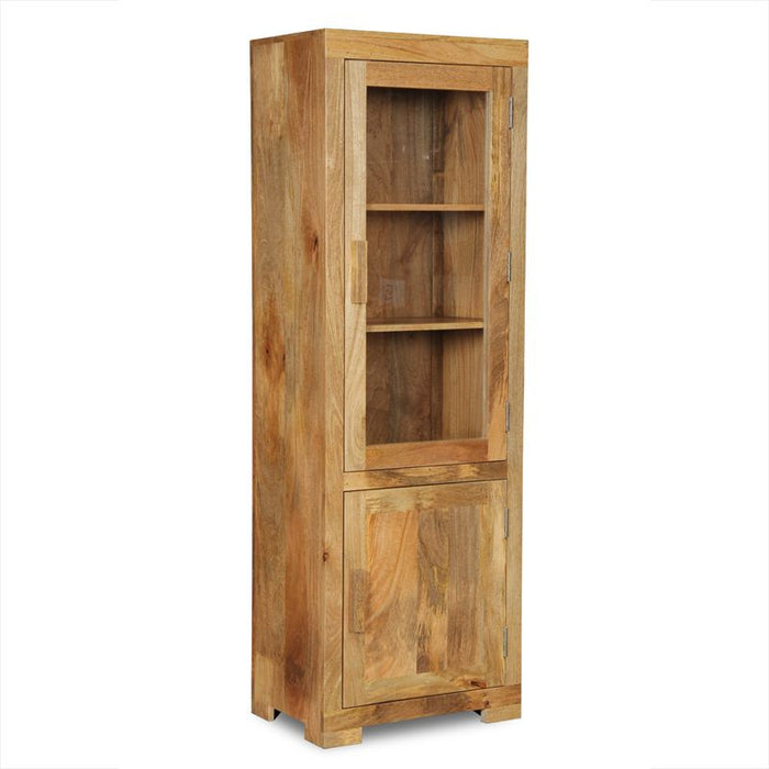 Light Mango Wood 59cm Display Cabinet - In Stock