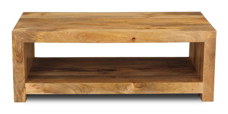 Light Mango Wood 110cm Open Coffee Table - In Stock