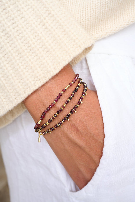 Harmony Garnet Gold Gemstone Bracelet