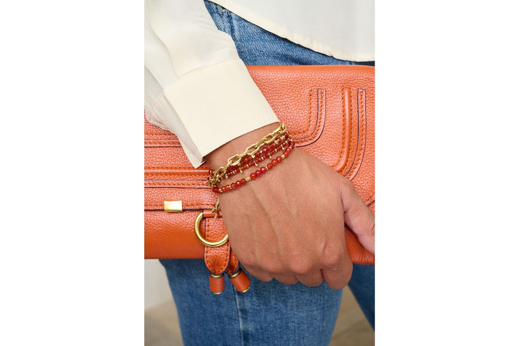 Harmony Gold & Red Agate Gemstone Bracelet