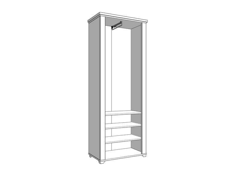 Grey & Artisan Oak Slim Narrow Shallow Depth Mirrored Wardrobe